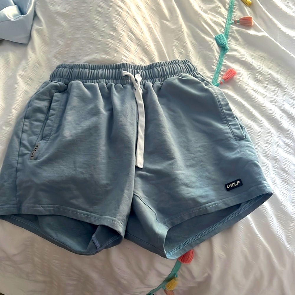 5 inch inseam blue VTLF shorts